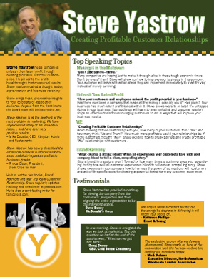 Yastrow Speaking One Sheet